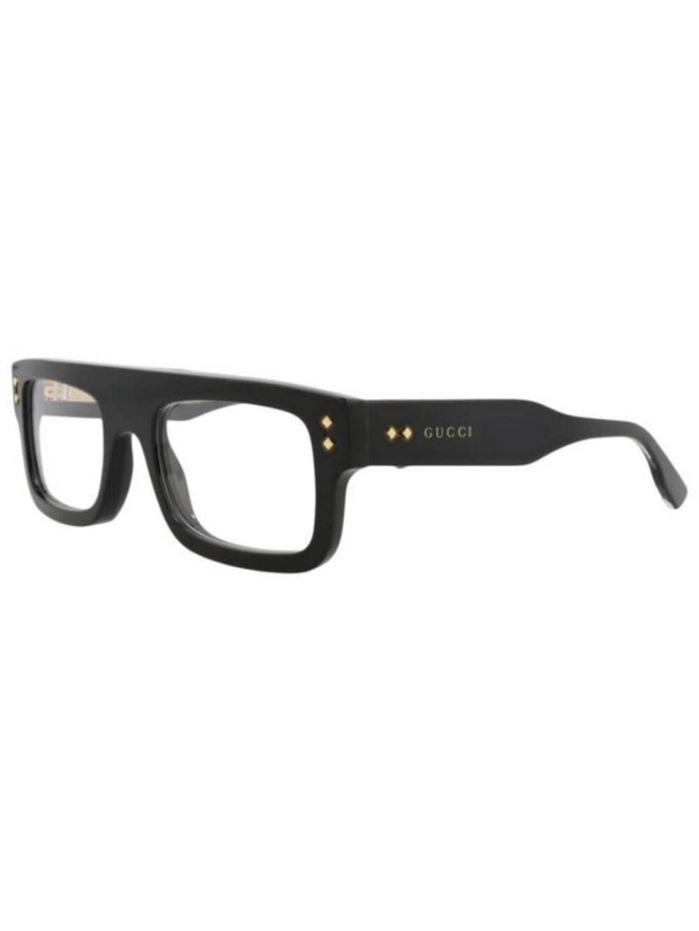 New Gucci Mens Square/Rectangle Black Black Transparent Fashion Designer Eyeglas